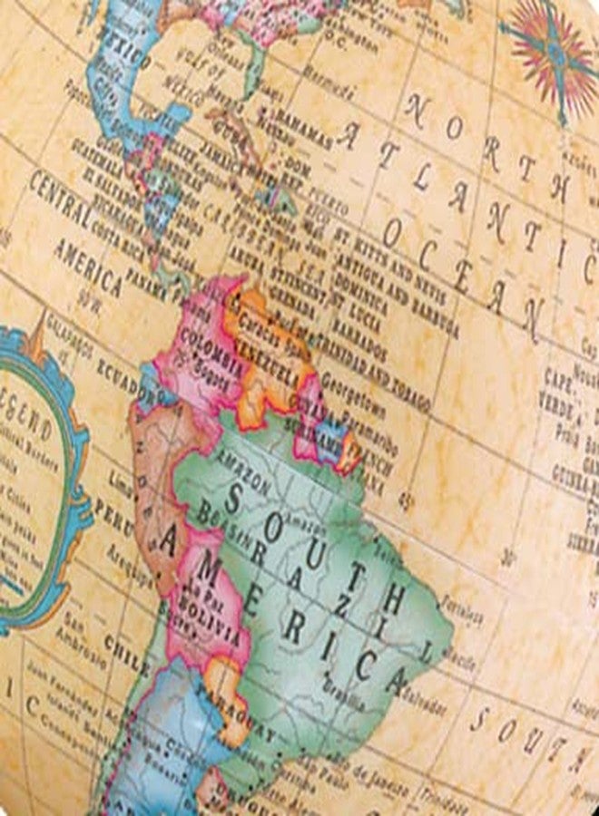 Replogle Trekker 6" Diameter Up to Date Cartography, with , Antique Globe Ball and Sturdy Plastic Base. This rotating desktop globe encompasses all the countries and geographic landmasses of the world. It is 6" wide with a plastic base and a smooth spinning action. A perfect desktop accessory for a worldly executive, a gift for a curious geography loving child, or an accouterment to any household setting. - Image 2